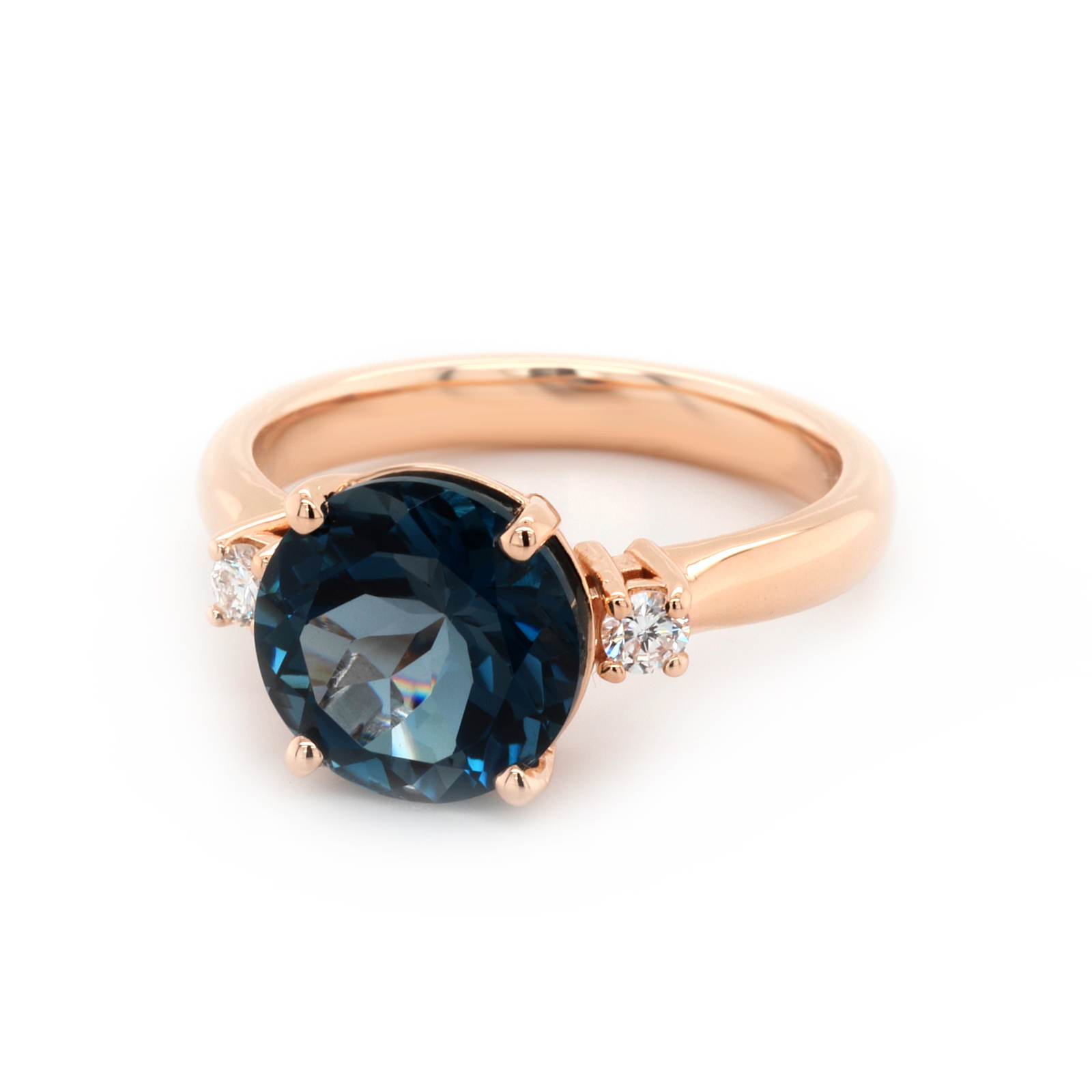 London Blue Topaz and diamond cocktail dress ring
