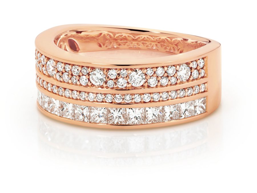 Multi-row diamond dress ring