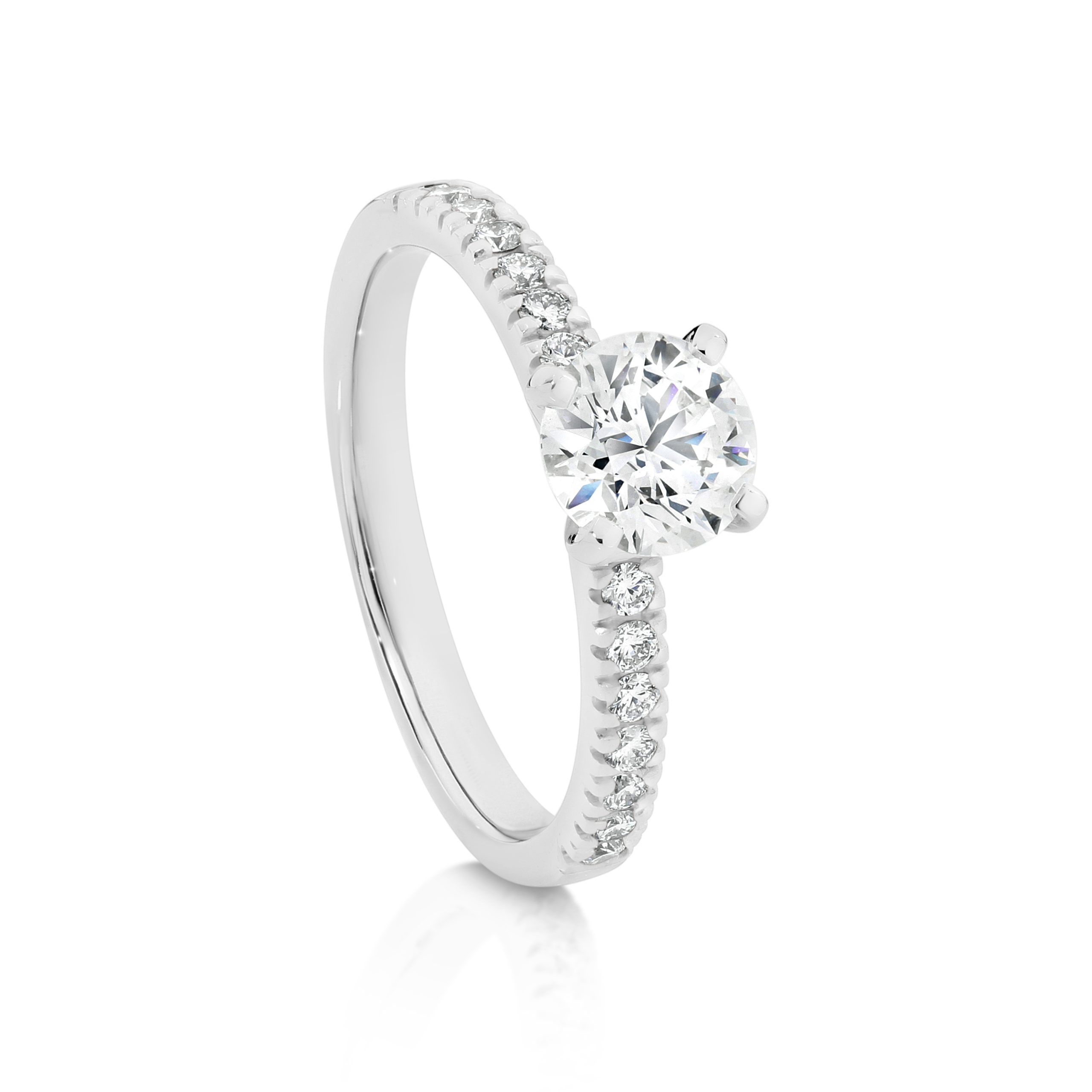 Solitaire Ring With Accent Stones - 