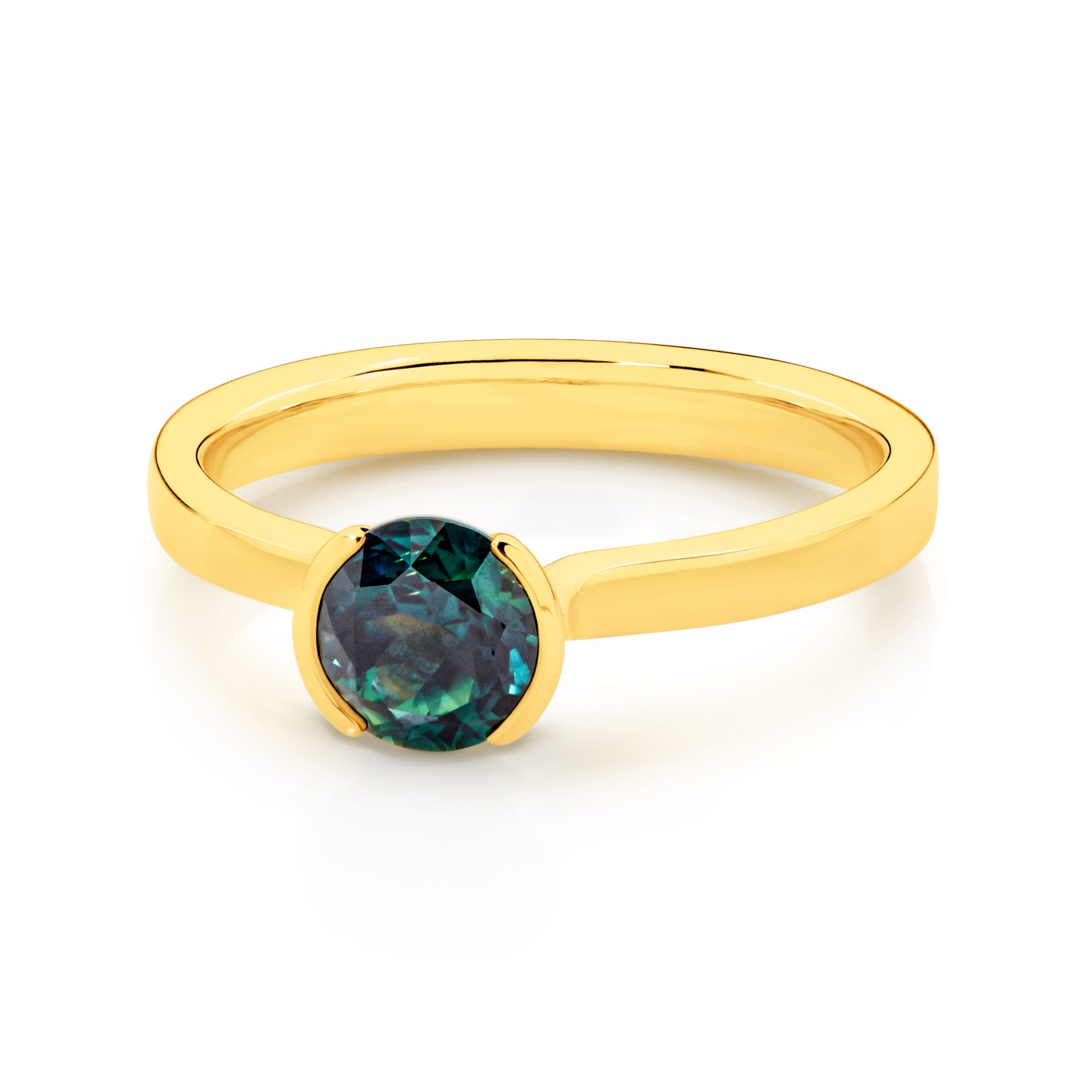 Semi Bezel Parti Sapphire Ring